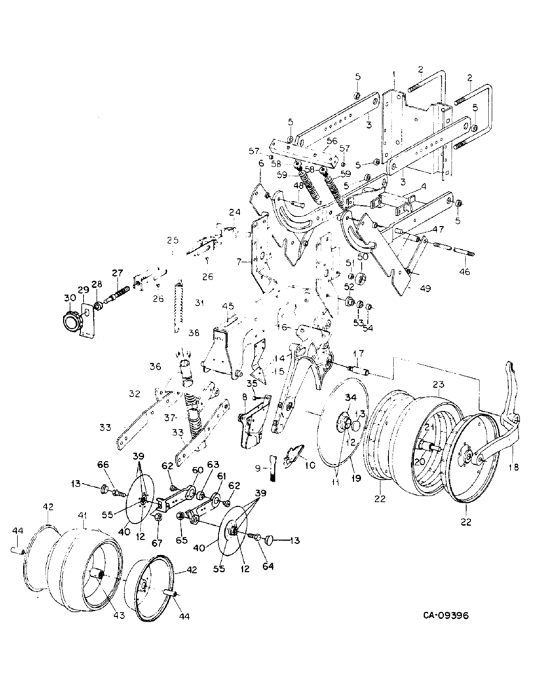 Схема запчастей Case IH 800 - (08-18) - GROUND TOOLS,PLANTER UNIT,BASIC,QUANTITIES PER ROW,SOYBEAN SPECIAL ONLY,UNIT R,S.N.19901 & ABOVE (09) - CHASSIS/ATTACHMENTS