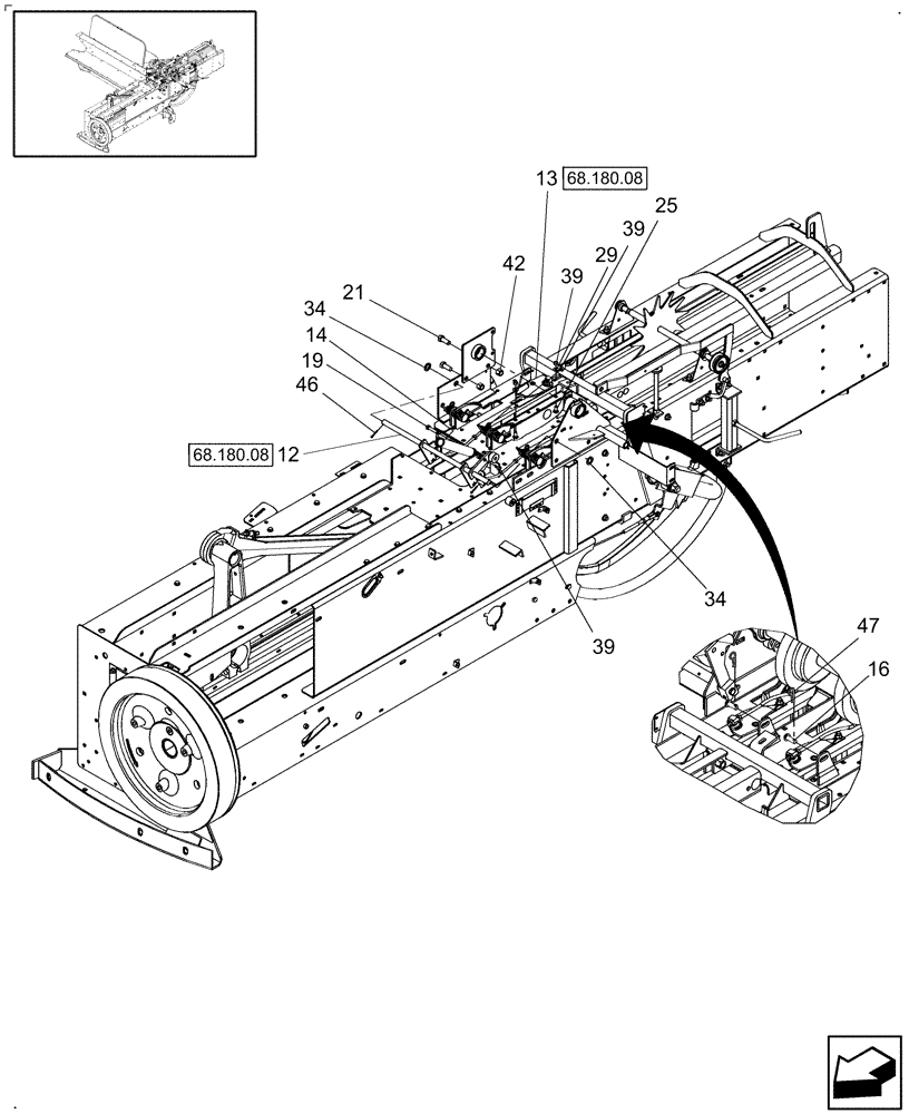 Схема запчастей Case IH SB521 - (68.180.07) - TWINE FINGERS (68) - TYING/WRAPPING