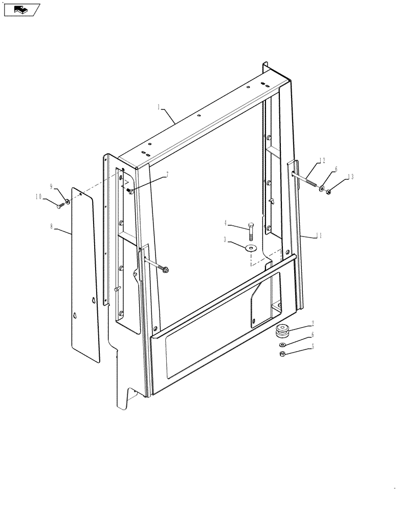 Схема запчастей Case IH TITAN 3020 - (02-019[02]) - RADIATOR MOUNTING, TITAN 3520, SERIAL NUMBER YAT028759 AND AFTER (01) - ENGINE