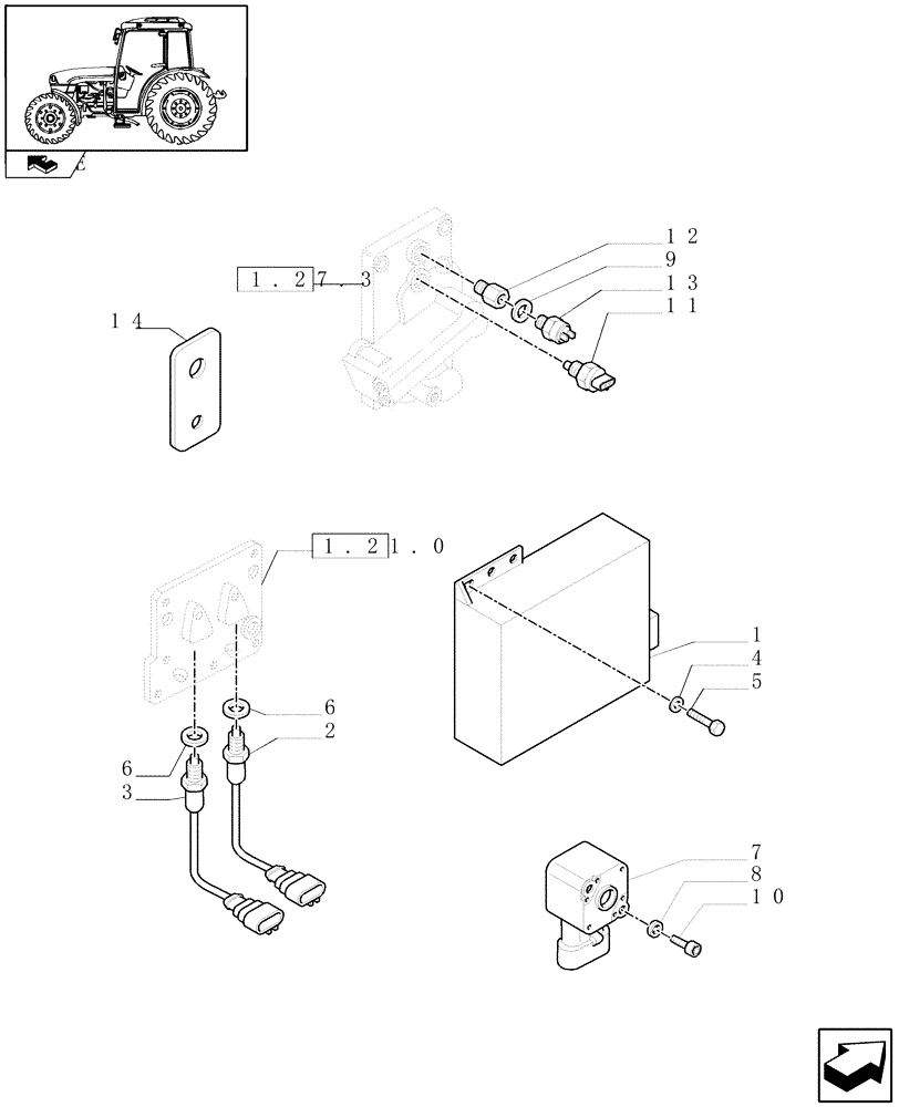 Схема запчастей Case IH FARMALL 85C - (1.75.0/01) - 16X16 AND 32X16 HYDRAULIC TRANSMISSION - ELECTRONIC CONTROL UNIT (VAR.330275-330278) (06) - ELECTRICAL SYSTEMS