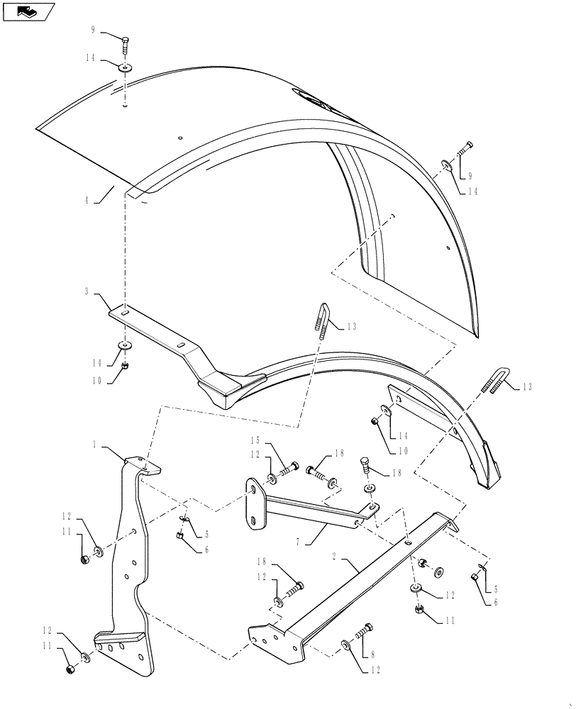 Схема запчастей Case IH 4420 - (11-002) - FENDER ASSEMBLY, RH Options