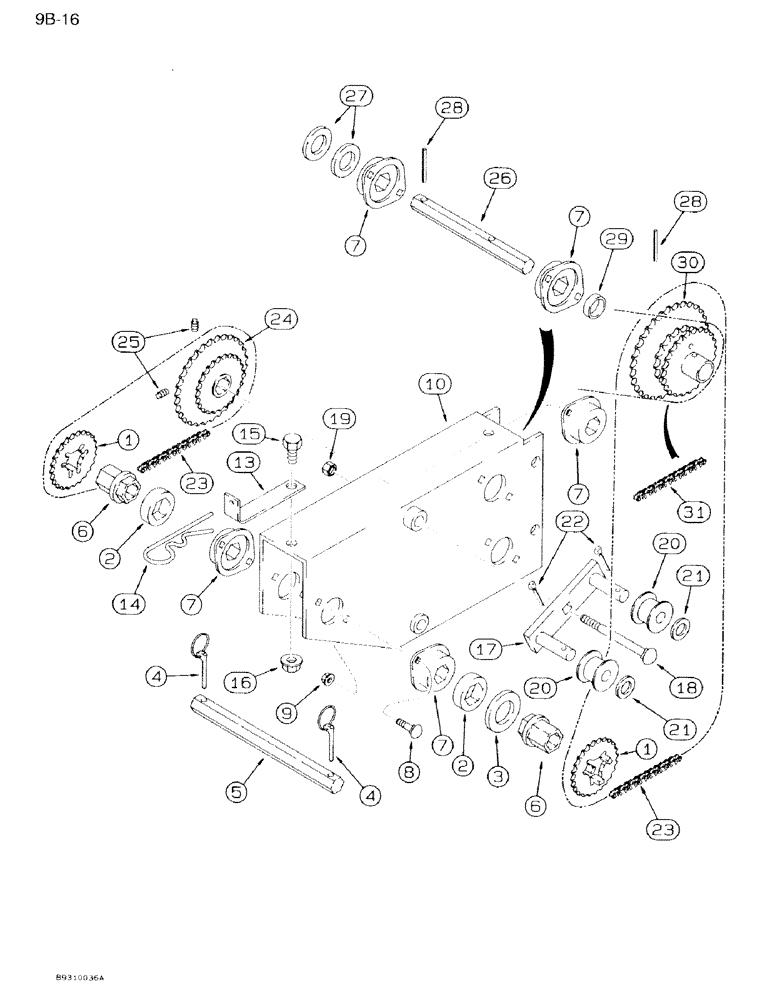 Схема запчастей Case IH 950 - (9B-16) - SEED DRIVE SPEED CHANGE ASSEMBLY, 12, 16, AND 24 ROW NARROW, FRONT FOLD (09) - CHASSIS/ATTACHMENTS