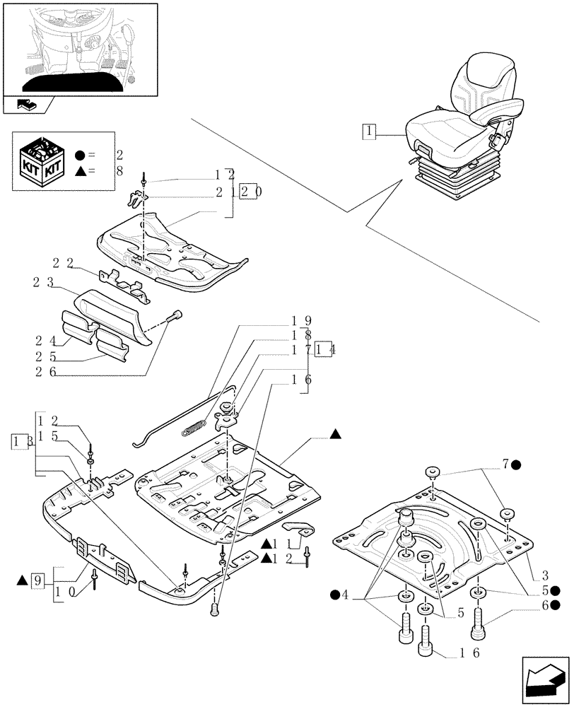 Схема запчастей Case IH PUMA 140 - (1.93.3/ C[03]) - "GRAMMER" DELUXE AIR SUSPENSION SEAT, W/BELTS AND W/SWITCH - BREAKDOWN (10) - OPERATORS PLATFORM/CAB