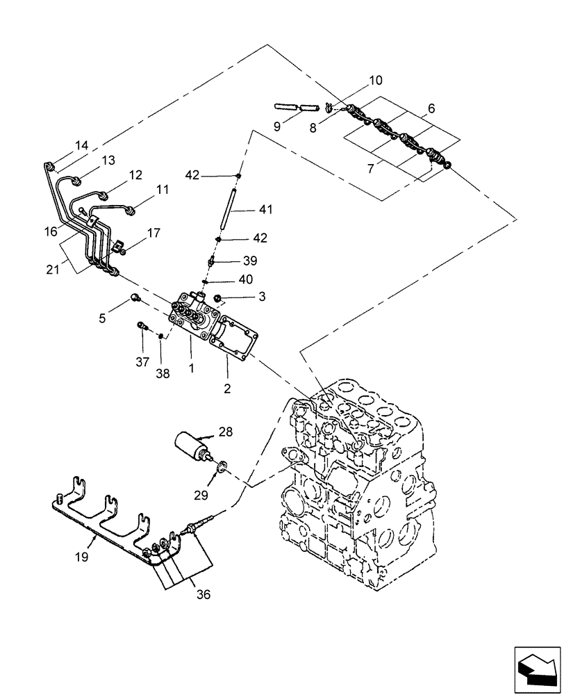 Схема запчастей Case IH FARMALL 60 - (01.10) - FUEL INJECTION PUMP & LINES (01) - ENGINE