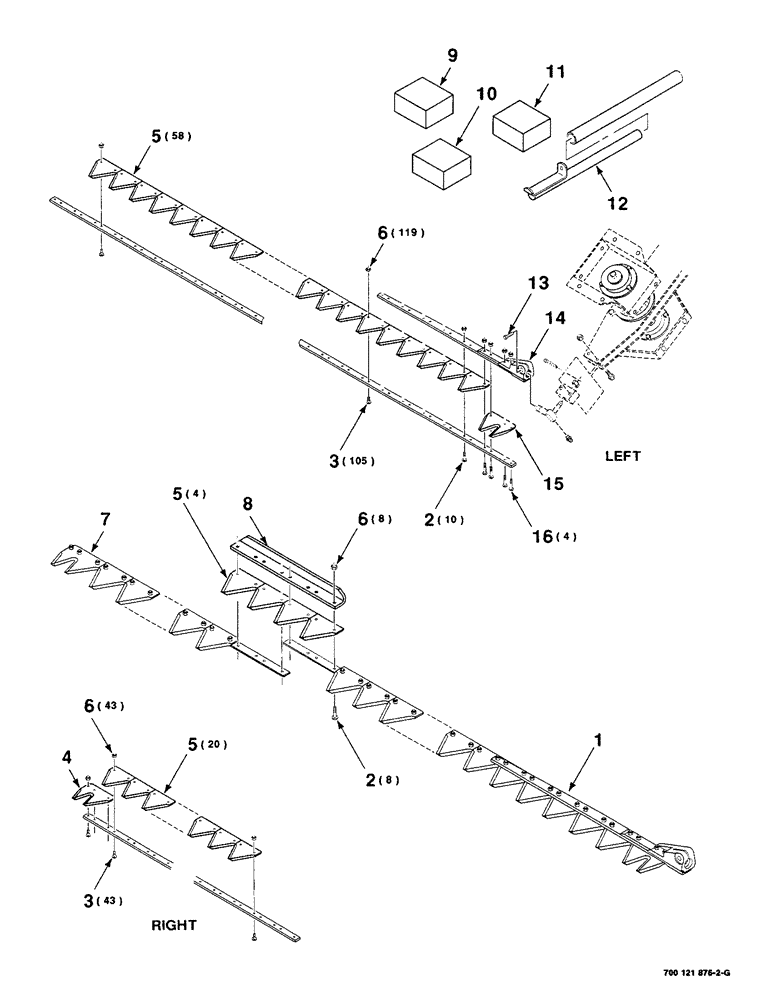 Схема запчастей Case IH 8240 - (3-18) - SICKLE ASSEMBLY, 21 FOOT ONLY (58) - ATTACHMENTS/HEADERS