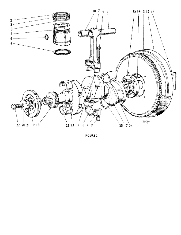 Схема запчастей Case IH 880A - (006) - PISTONS, CONNECTING RODS, FLYWHEEL AND CRANKSHAFT (01) - ENGINE