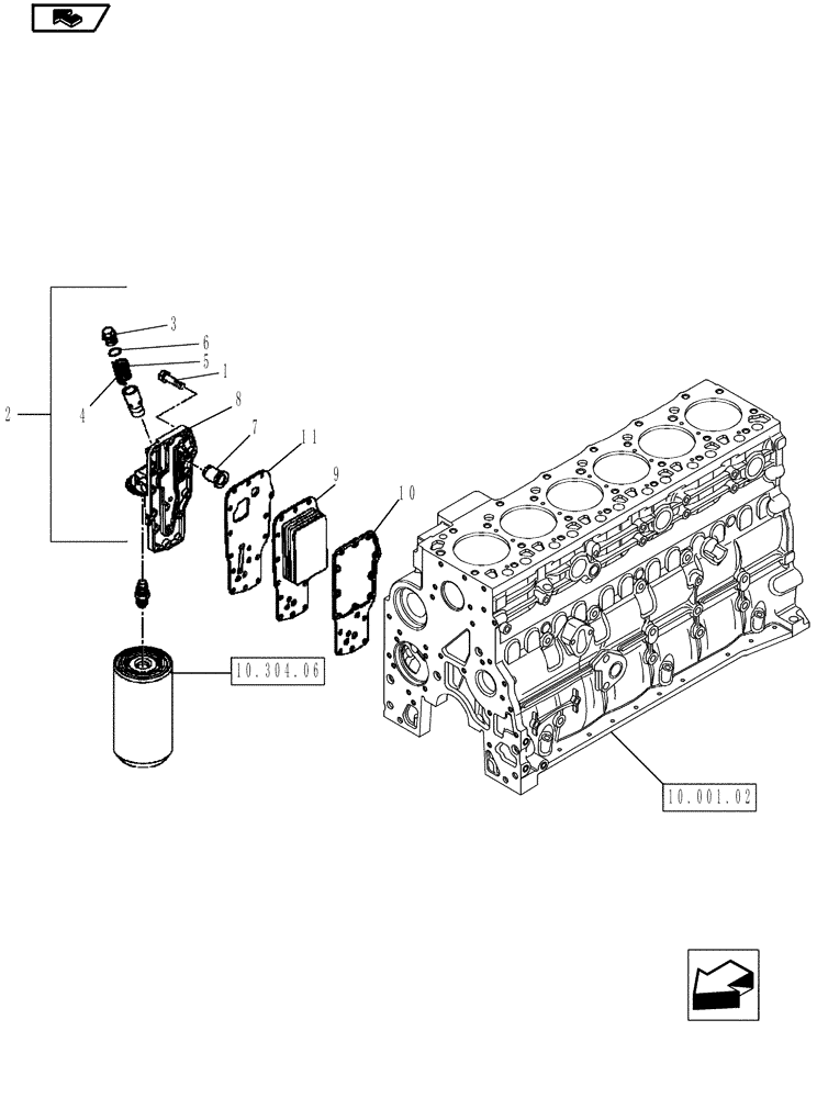 Схема запчастей Case IH MAGNUM 190 - (10.408.02) - HEAT EXCHANGER, ENGINE (10) - ENGINE