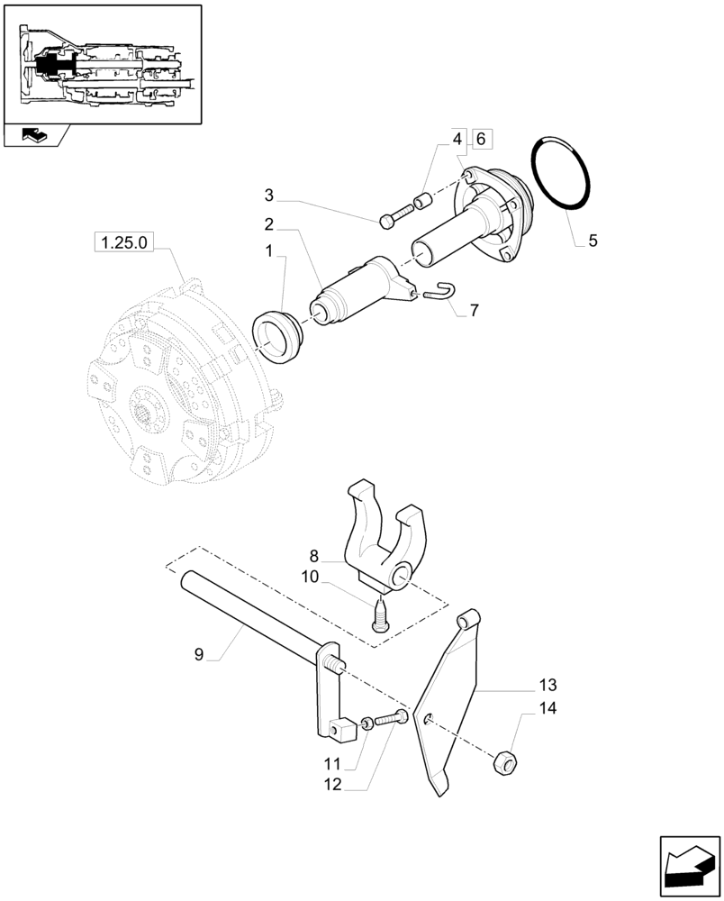 Схема запчастей Case IH FARMALL 95C - (1.26.2[01]) - LEVERS AND TIEROD (03) - TRANSMISSION