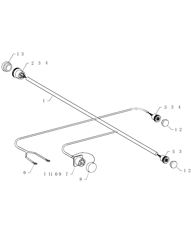 Схема запчастей Case IH ADX3380 - (A.50.A[57]) - TASK CONTROLLER SCOUTING CABLE A - Distribution Systems