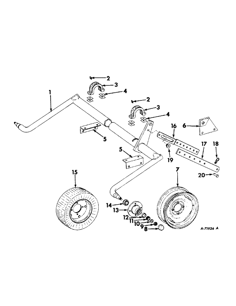 Схема запчастей Case IH 410 - (F-10) - TRAILING AXLE, WHEELS AND PUNCTURE-PROOF TIRE 