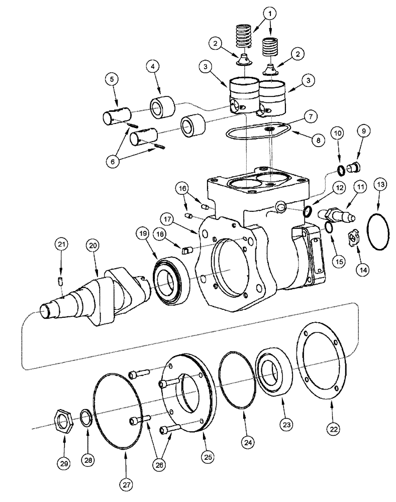 Схема запчастей Case IH FLX3300B - (02-053) - FUEL INJECTION PUMP - CAM HOUSING KIT (01) - ENGINE