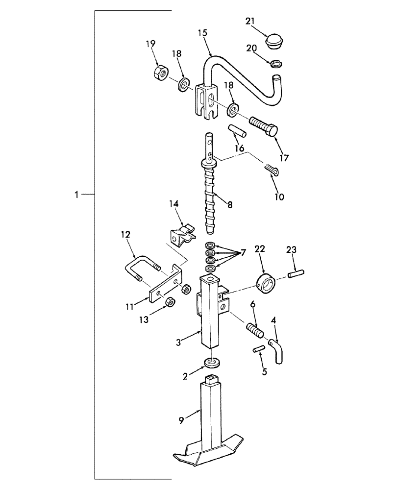 Схема запчастей Case IH SBX550 - (003[1]) - JACK, PRIOR TO P.I.N. HBJ0003340 (37) - HITCHES, DRAWBARS & IMPLEMENT COUPLINGS