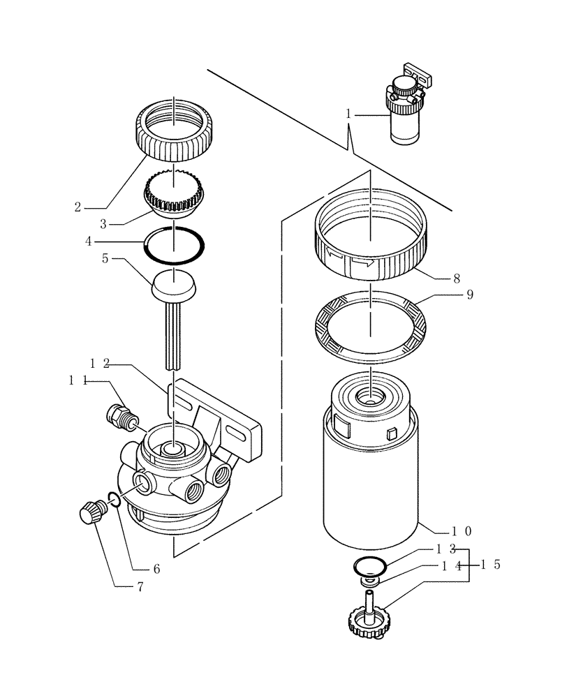 Схема запчастей Case IH WDX1701 - (074) - ENGINE, SECONDARY FUEL FILTER (10) - ENGINE