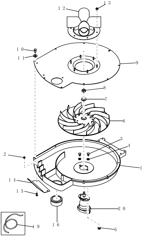 Схема запчастей Case IH 1200PT - (L.10.D[01]) - FAN ASSEMBLY L - Field Processing