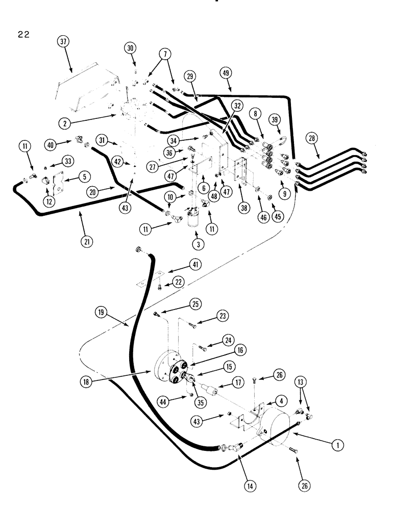 Схема запчастей Case IH 54L - (22) - FRONT PUMP 1190 AND 1194 (35) - HYDRAULIC SYSTEMS