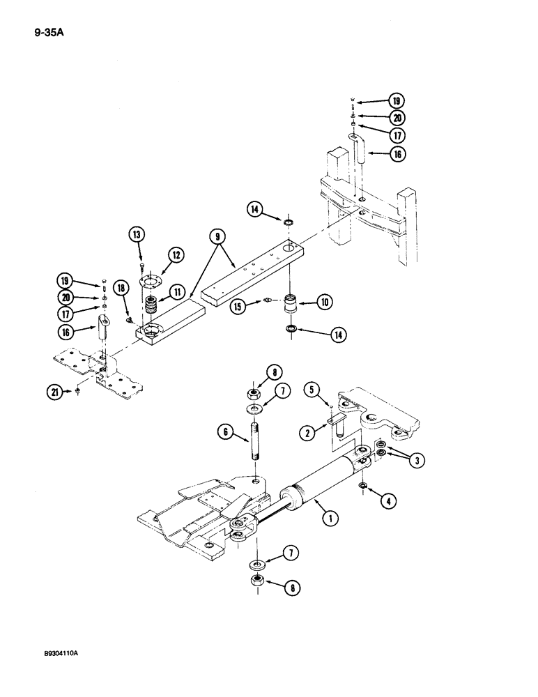 Схема запчастей Case IH 9250 - (9-035A) - FRAME CONNECTING LINK AND KING PINS, 9250 & 9250 ROW CROP SPECIAL TRACTOR (09) - CHASSIS/ATTACHMENTS