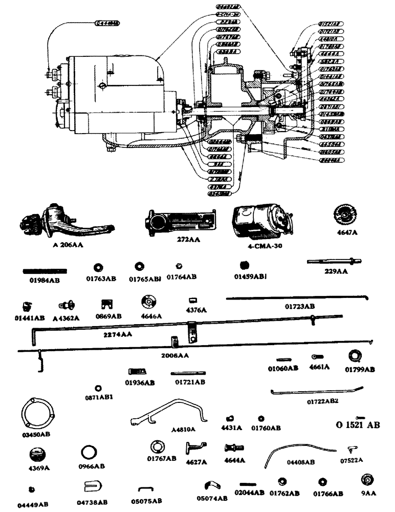 Схема запчастей Case IH DC-SERIES - (028) - GOVERNOR AND MAGNETO ASSEMBLY - D, DC, DH, DO, DV (03) - FUEL SYSTEM