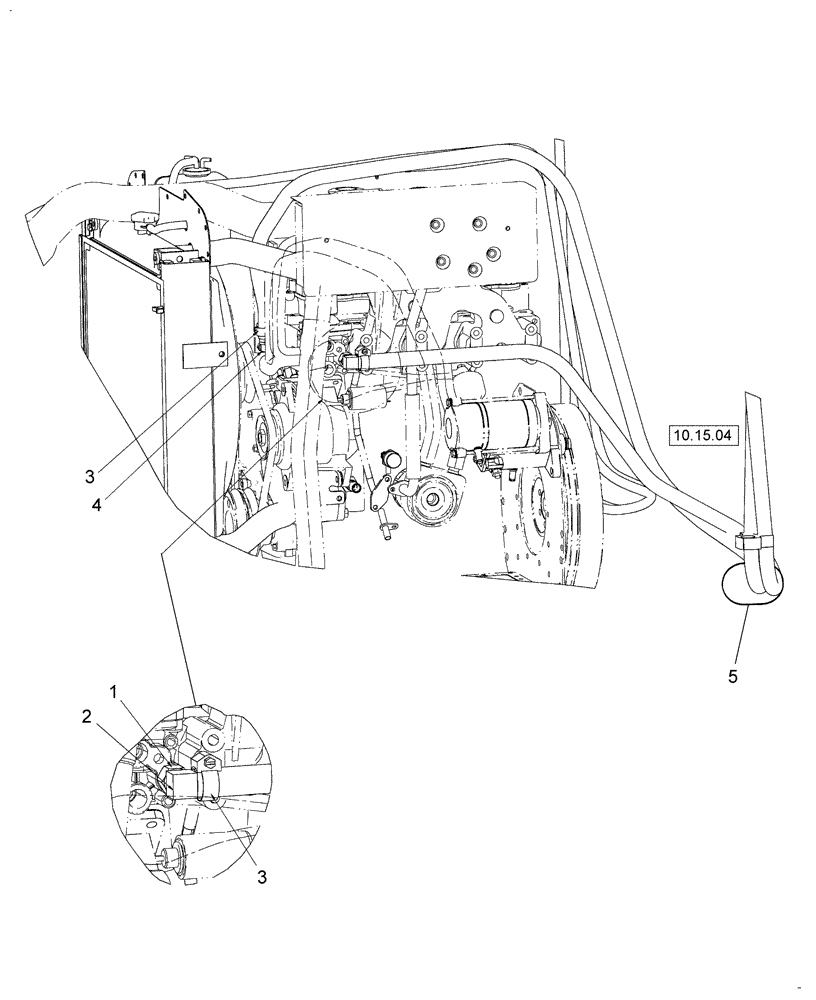 Схема запчастей Case IH DX55 - (10.15.05) - HEATER HOSE FITTINGS, CLAMPS, CABLE TIE (10) - OPERATORS PLATFORM/CAB