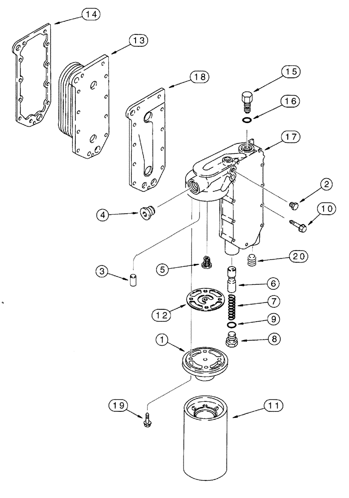 Схема запчастей Case IH 7220 - (2-048) - OIL FILTER AND COOLER, 6T-830 EMISSIONS CERTIFIED ENGINE, 7220 TRACTOR, P.I.N. JJA0064978 & AFTER (02) - ENGINE