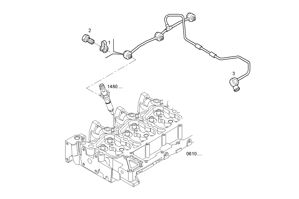 Схема запчастей Case IH F4CE0304B D601 - (2040.005) - FUEL LINES 