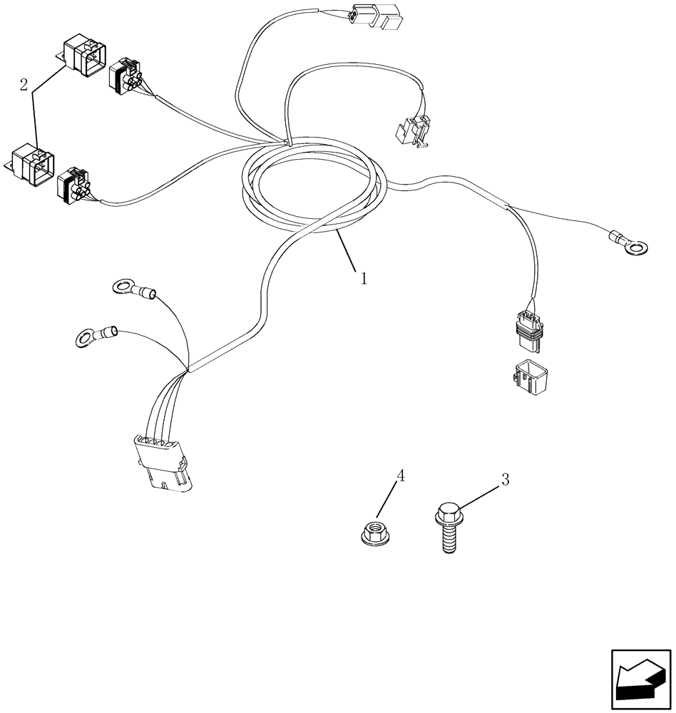 Схема запчастей Case IH 2588 - (55.100.20[02]) - HARNESS - ROTOR MOTOR CONTROL - ASN HAJ303001 (55) - ELECTRICAL SYSTEMS