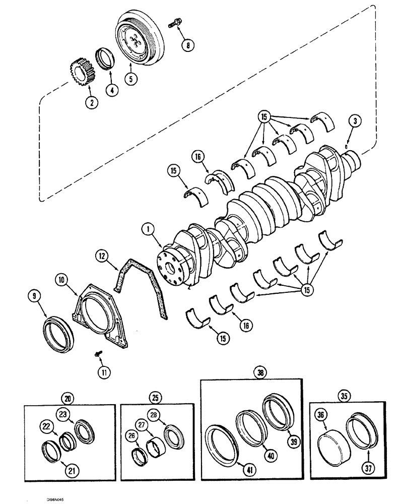 Схема запчастей Case IH SPX3150 - (064) - ENGINE, CRANKSHAFT, SPX3150 (10) - ENGINE