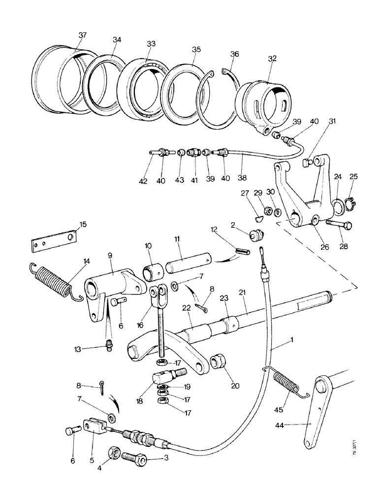 Схема запчастей Case IH 1490 - (C07-1) - PTO CLUTCH RELEASE MECHANISM, LOW PROFILE, HIGH PLATFORM, CAB MODEL (03.1) - CLUTCH