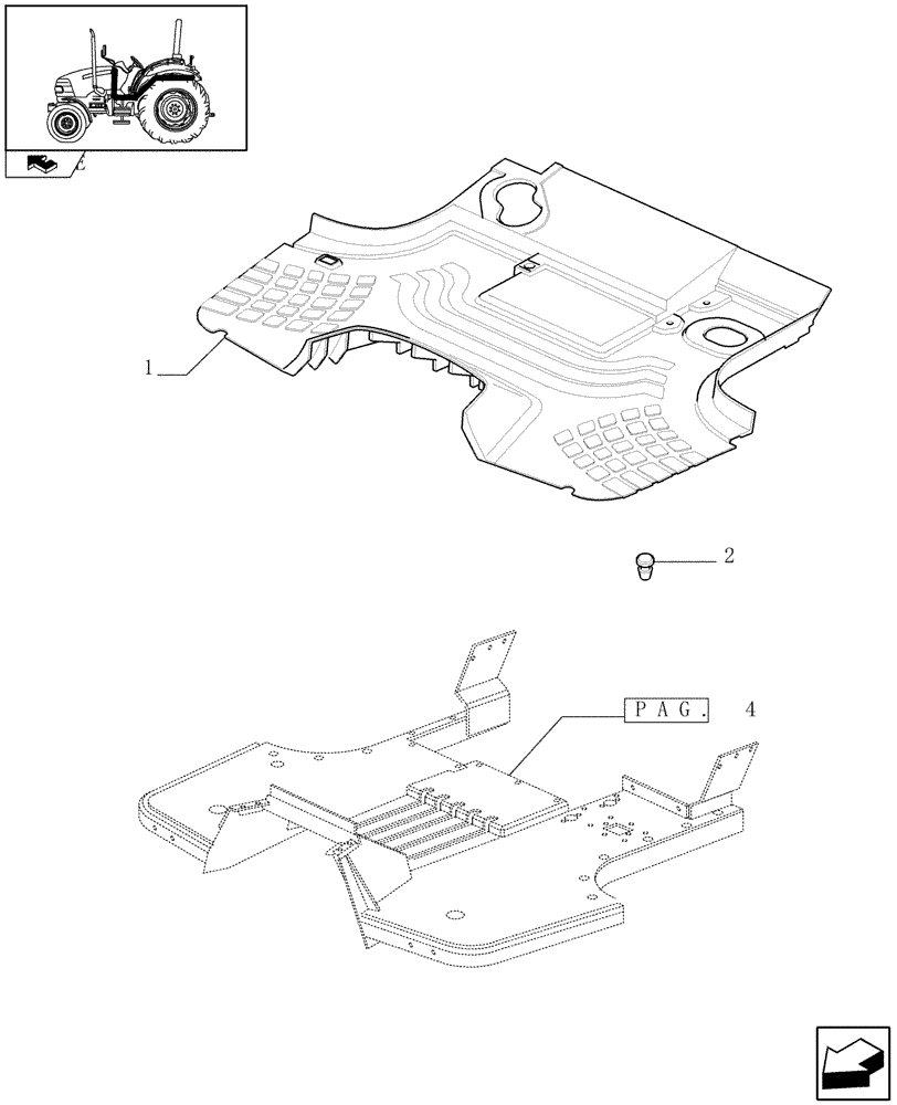 Схема запчастей Case IH FARMALL 90 - (1.92.87[06]) - MUDGUARDS AND FOOTBOARDS - L/CAB (10) - OPERATORS PLATFORM/CAB