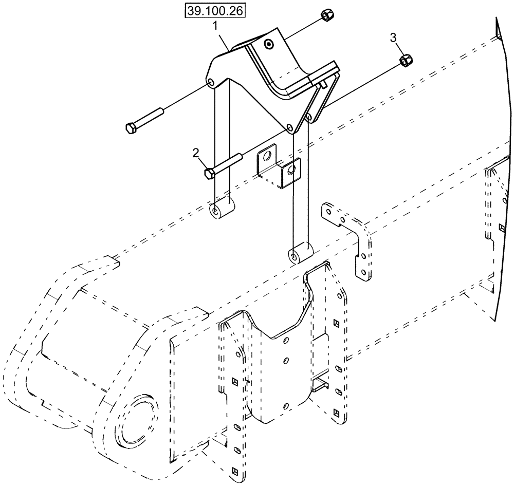 Схема запчастей Case IH 1260 - (39.100.22) - FRAME - MARKER CRADLE (39) - FRAMES AND BALLASTING