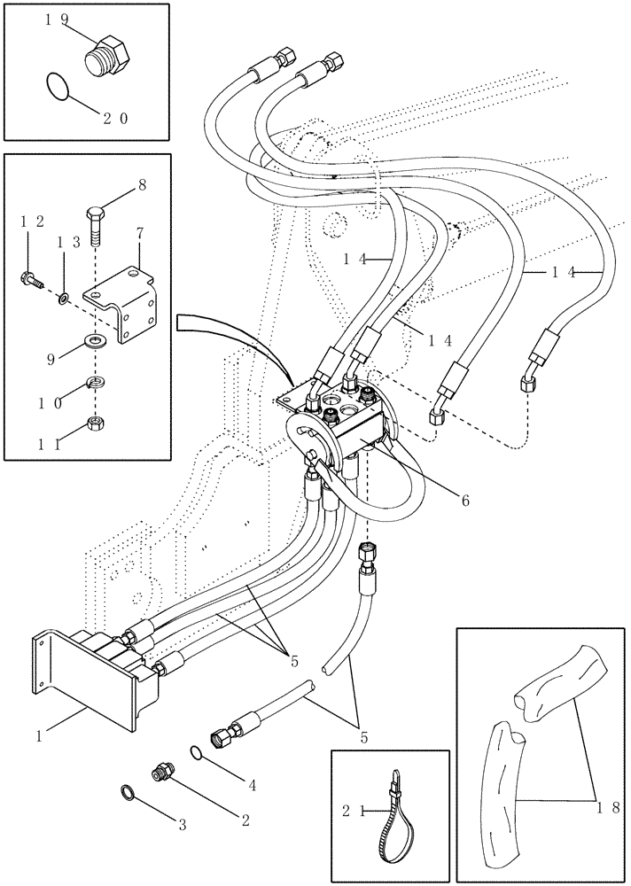 Схема запчастей Case IH LX132 - (08-05) - HYDRAULICS - MID MOUNT, JXU TRACTOR (2 FUNCTION ONE LEVER QUICK CONNECT) (08) - HYDRAULICS