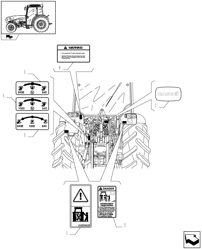 Схема запчастей Case IH FARMALL 105V - (1.98.0[06]) - DECALS - REAR (13) - DECALS