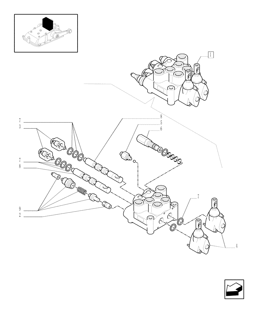 Схема запчастей Case IH JX70 - (1.82.7/01A) - 2 CONTROL VALVES (1 S/D + 1 DOUBLE ACTING) - BREAKDOWN (07) - HYDRAULIC SYSTEM