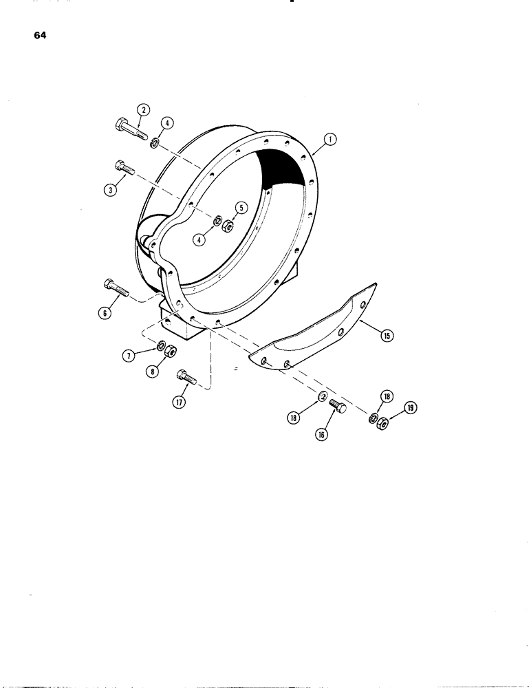 Схема запчастей Case IH 336D - (064) - FLYWHEEL HOUSING, NUMBER ONE, S.A.E., B 