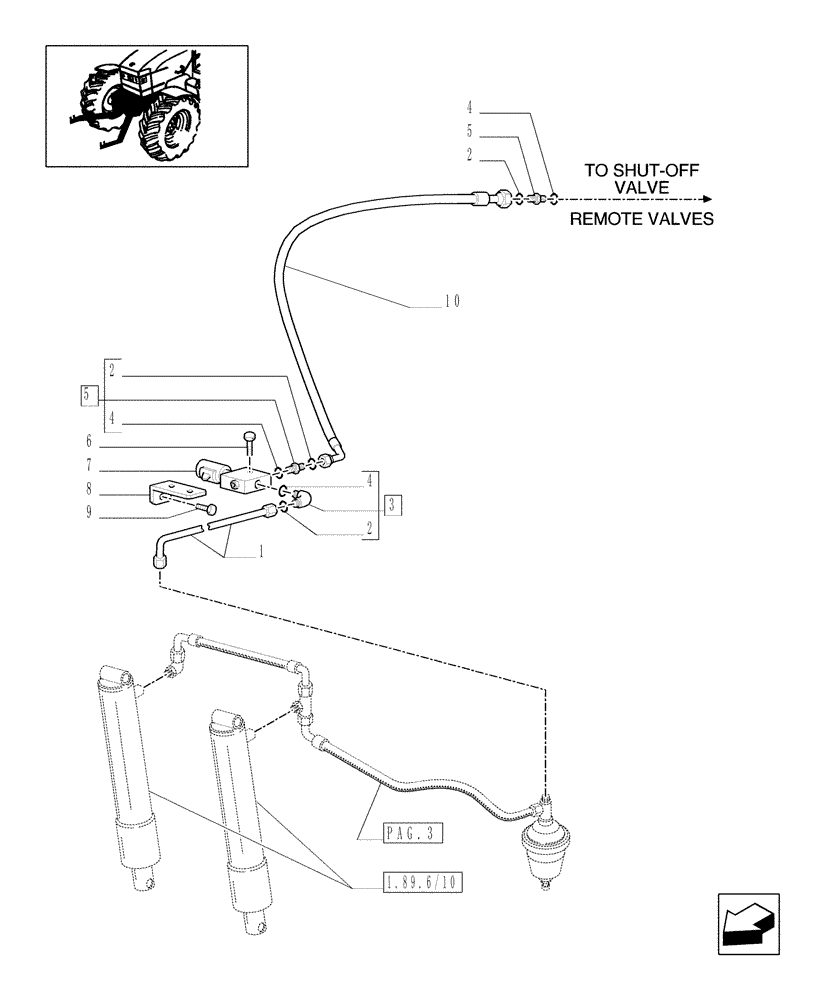 Схема запчастей Case IH MXM155 - (1.80.5/01[02]) - (VAR.789) FRONT HYDRAULIC LIFT FOR CCLS - VALVE AND PIPES (07) - HYDRAULIC SYSTEM