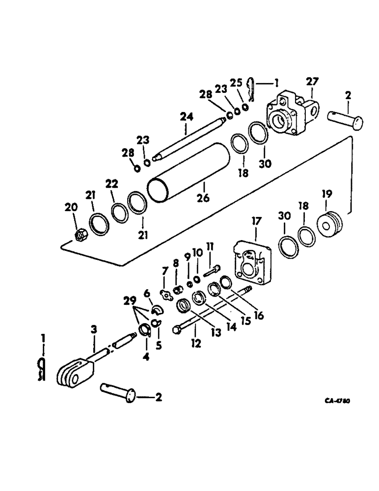 Схема запчастей Case IH 56-SERIES - (N-65) - HYDRAULIC CYLINDER, 3-1/2 X 8 IN. DOUBLE ACTING 