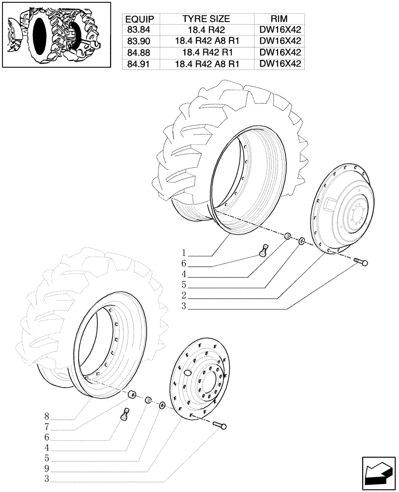 Схема запчастей Case IH MXM155 - (83.00[11]) - DRIVE WHEELS (11) - WHEELS/TRACKS