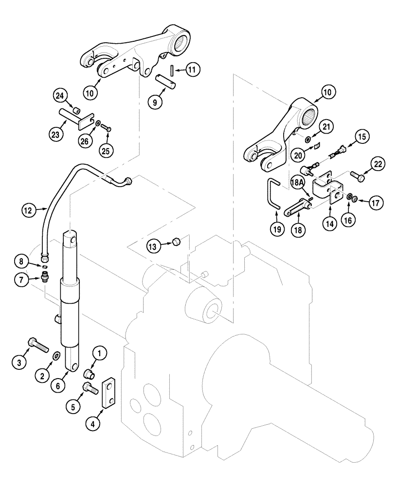 Схема запчастей Case IH CX60 - (08-18) - ASSISTOR RAM AND PIPES (08) - HYDRAULICS