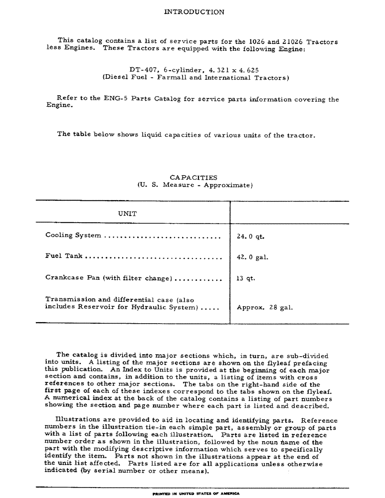 Схема запчастей Case IH 21026 - (00-04) - INTRODUCTION - FLUID CAPACITIES (00) - GENERAL