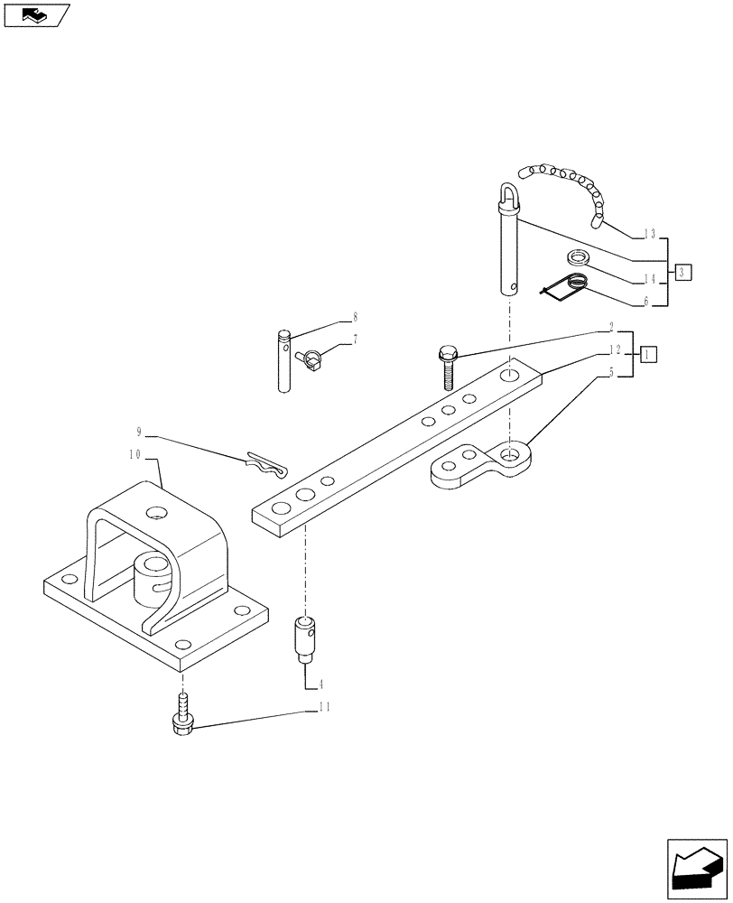 Схема запчастей Case IH PUMA 230 - (37.100.04) - SWINGING DRAWBAR FOR SLIDER TOW HOOK - SWINGING DRAWBAR (VAR.720907) (37) - HITCHES, DRAWBARS & IMPLEMENT COUPLINGS