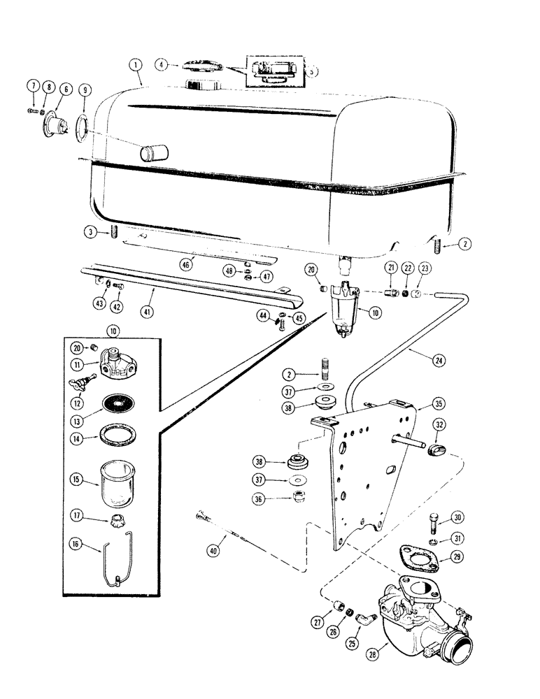 Схема запчастей Case IH 830-SERIES - (114) - FUEL TANK, 251 AND 284 SPARK IGNITION ENGINES, 1ST USED TRAC. S/N 8201146 (03) - FUEL SYSTEM