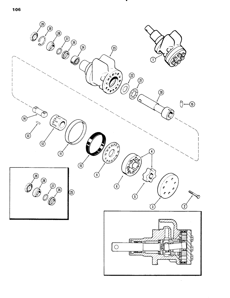 Схема запчастей Case IH 1090 - (106) - A62319 STEERING HAND PUMP, WITH 12 TO 1 RATIO (05) - STEERING