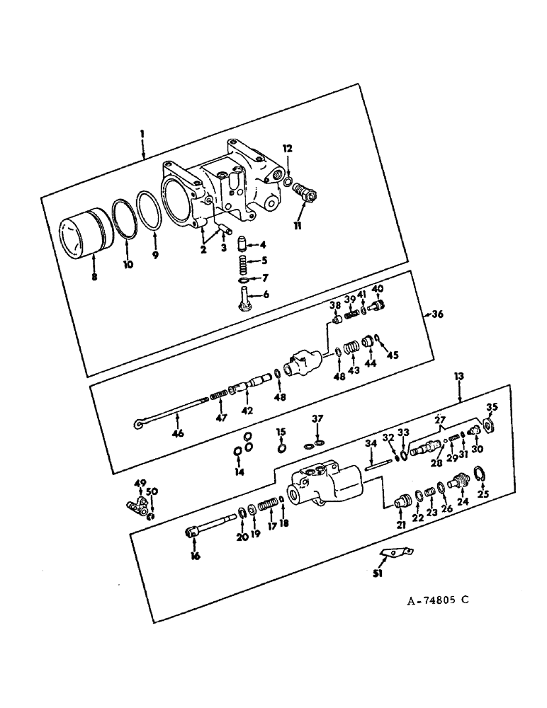 Схема запчастей Case IH HYDRO 186 - (10-24) - HYDRAULIC, DRAFT CONTROL CYLINDER AND VALVE, TRACTORS WITH HI-CLEAR, H186 WITH S/N 11999 AND BELOW (07) - HYDRAULICS