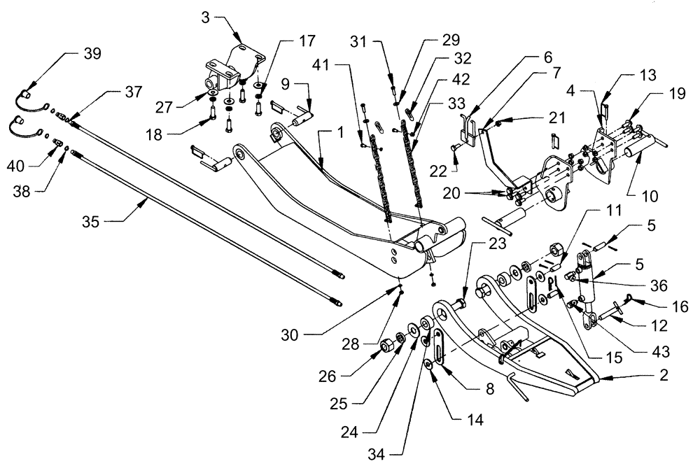 Схема запчастей Case IH BRX172 - (425) - MALE QUICK HITCH & SUBFRAME (FWD, CVT ONLY) - 717751006 