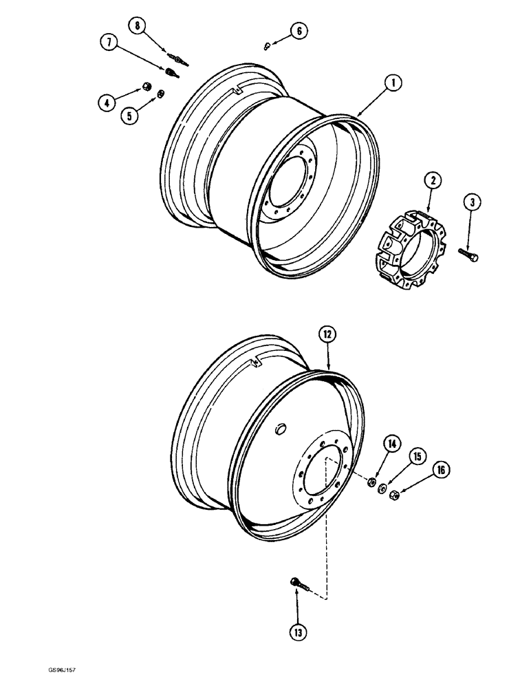 Схема запчастей Case IH 1660 - (6-80) - DRIVE WHEELS AND SPACERS (03) - POWER TRAIN