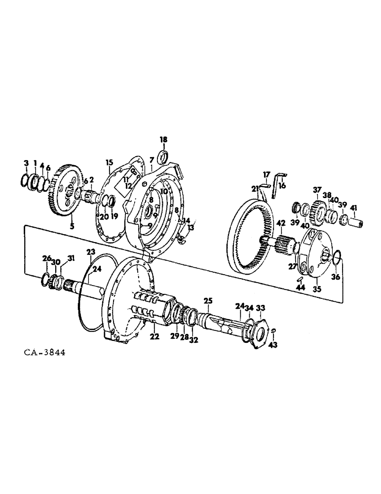 Схема запчастей Case IH 1566 - (07-14) - DRIVE TRAIN, REAR DRIVE AXLE (04) - Drive Train