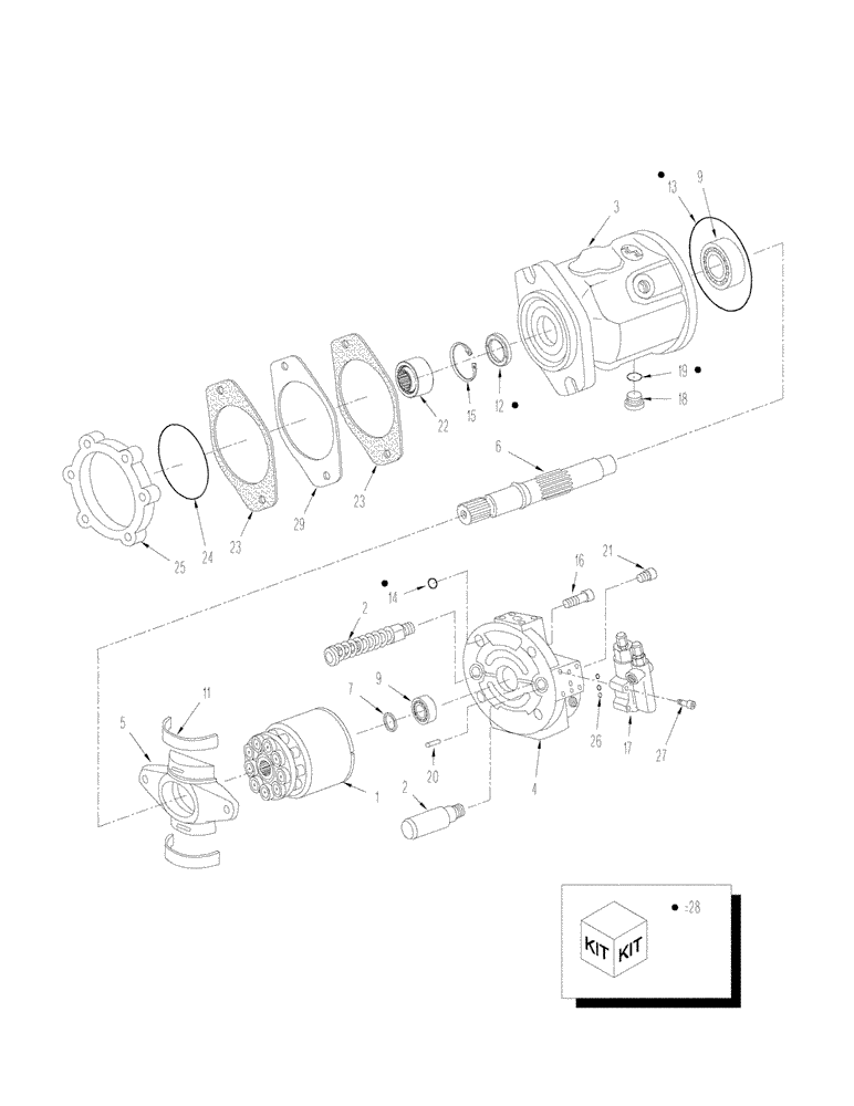 Схема запчастей Case IH STX500 - (08-49) - MEGA FLOW HYDRAULIC PUMP ASSY (08) - HYDRAULICS