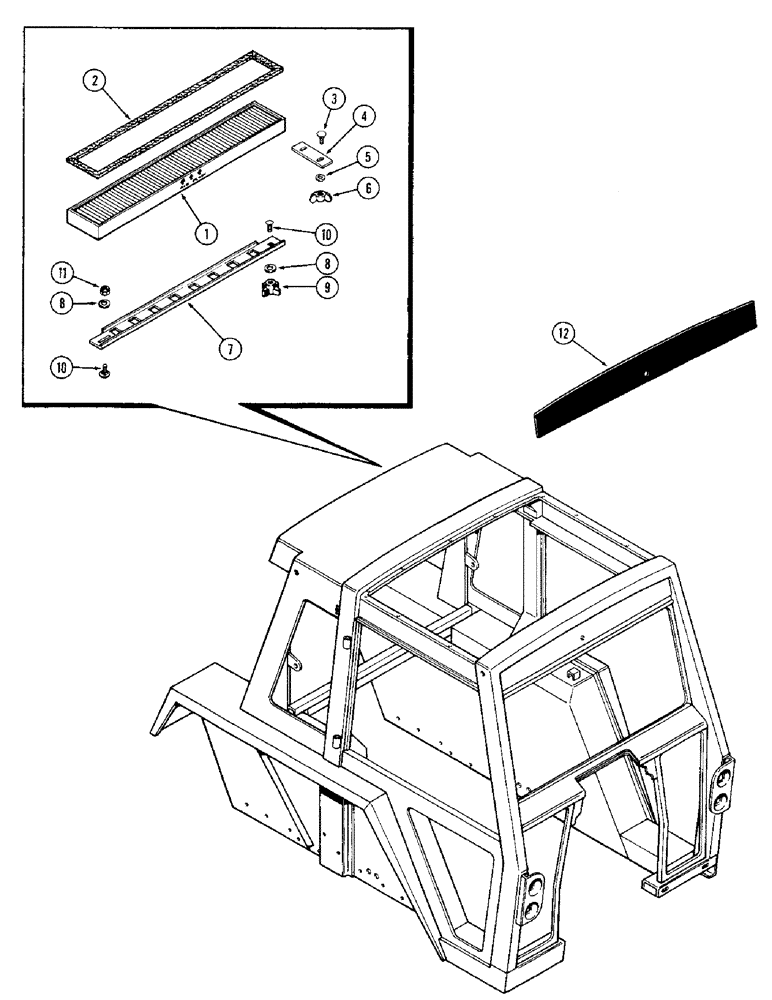 Схема запчастей Case IH 1570 - (278) - CAB, AIR FILTER (09) - CHASSIS/ATTACHMENTS