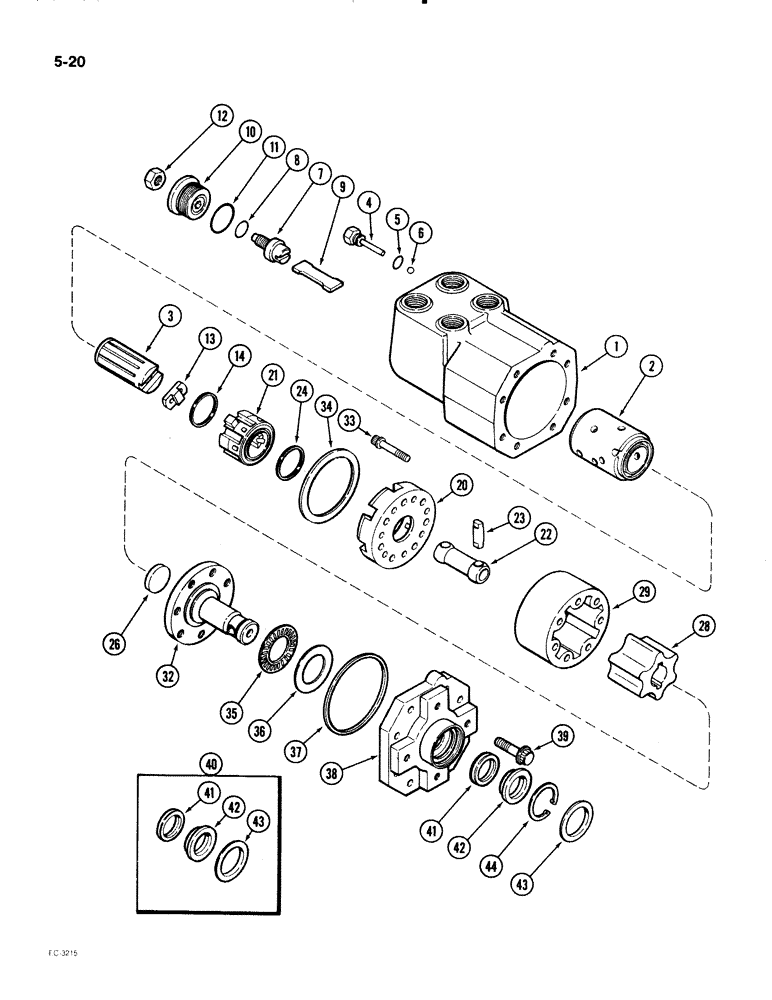 Схема запчастей Case IH 2096 - (5-020) - HYDROSTATIC STEERING PUMP, TRW, MFD TRACTORS (05) - STEERING