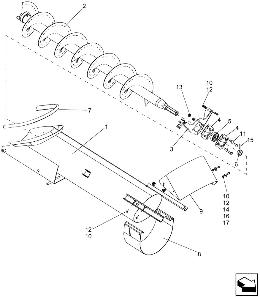 Схема запчастей Case IH 6130 - (80.101.09) - INCLINED DELIVERY - AUGER (80) - CROP STORAGE/UNLOADING