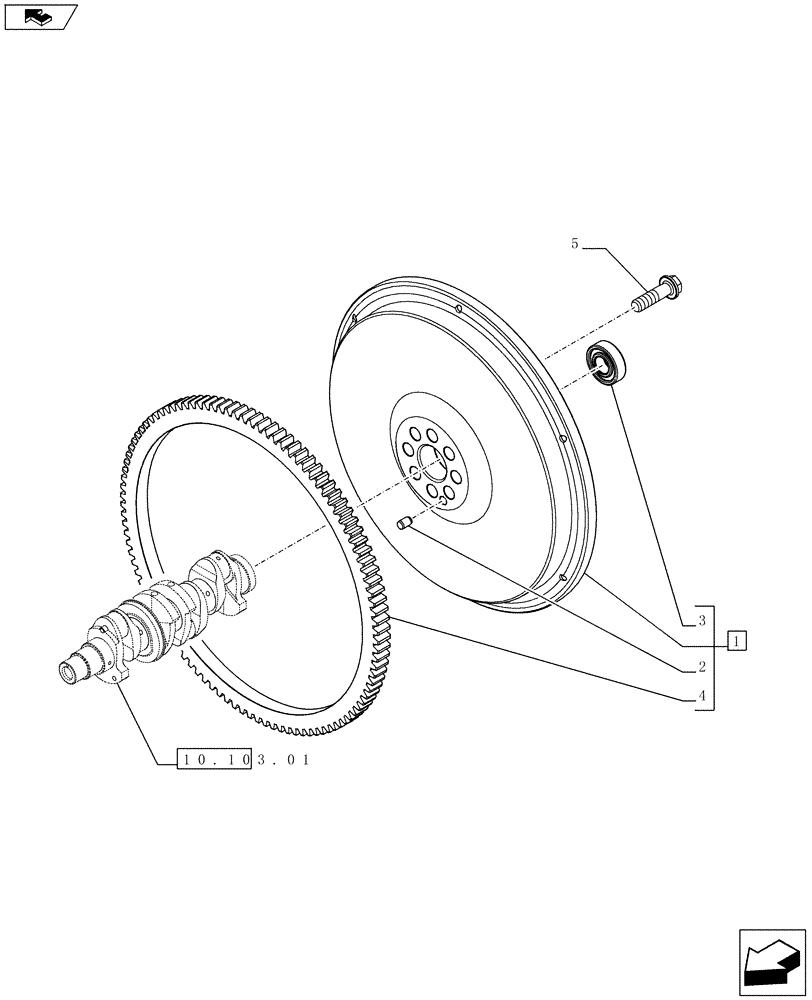 Схема запчастей Case IH FARMALL 75C - (10.103.02) - ENGINE FLYWHEEL (10) - ENGINE